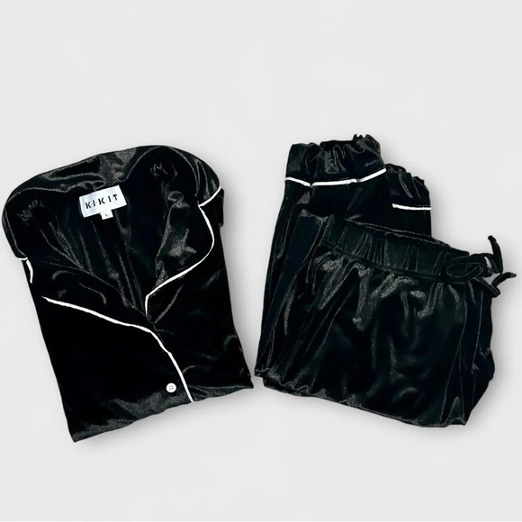 KIKIT Nordstrom Womans Luxurious Long Sleeve Sleepwear Velour Pj Set Size Large - Picture 1 of 9